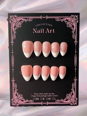 Pink and White French Tip Press-On Nails